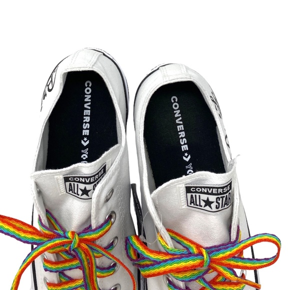 Converse Ctas OX Low Wedding White Canvas Women's Sneakers Custom 171213C- Multi - Picture 4 of 10